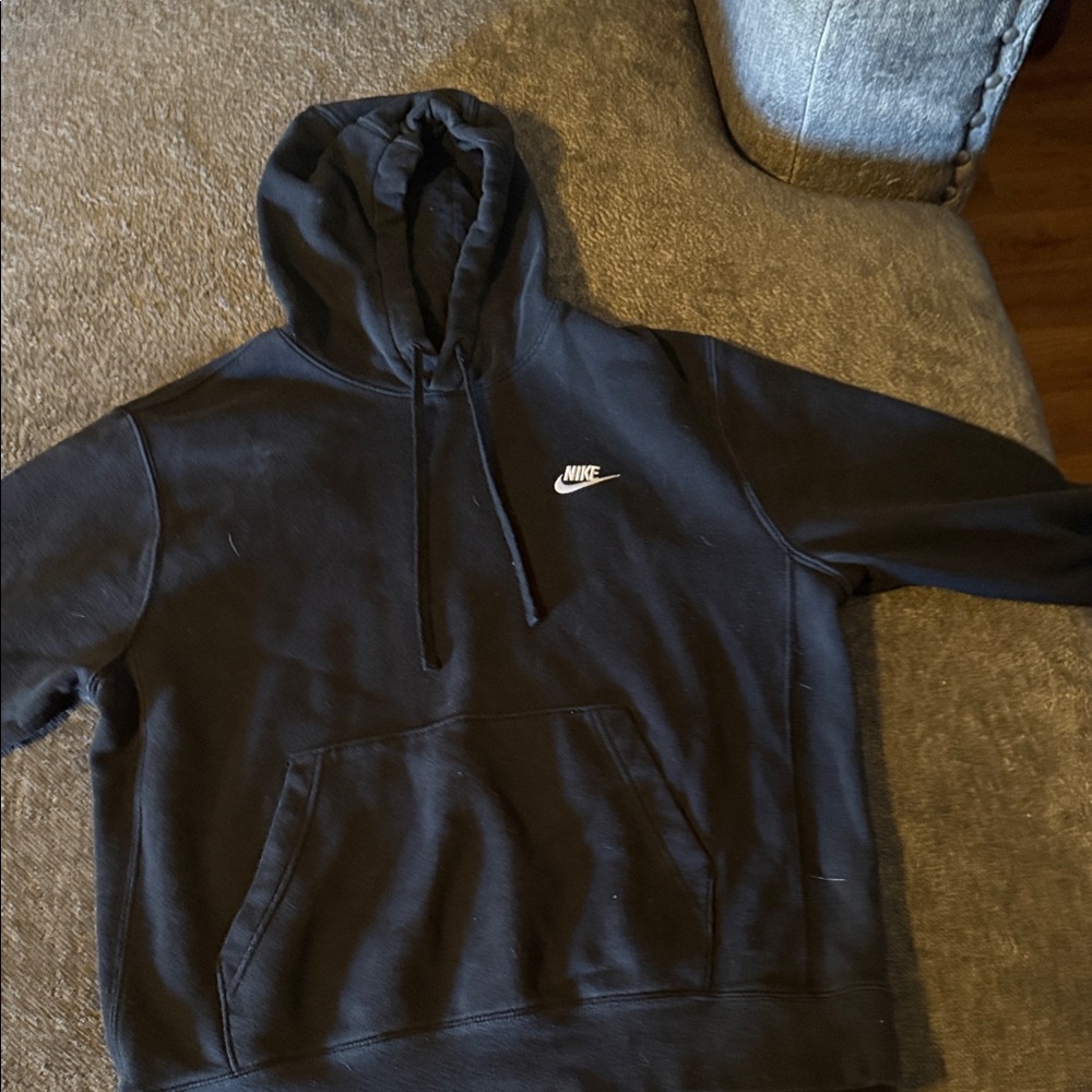 Nike womens Black Hoodie with White Logo
